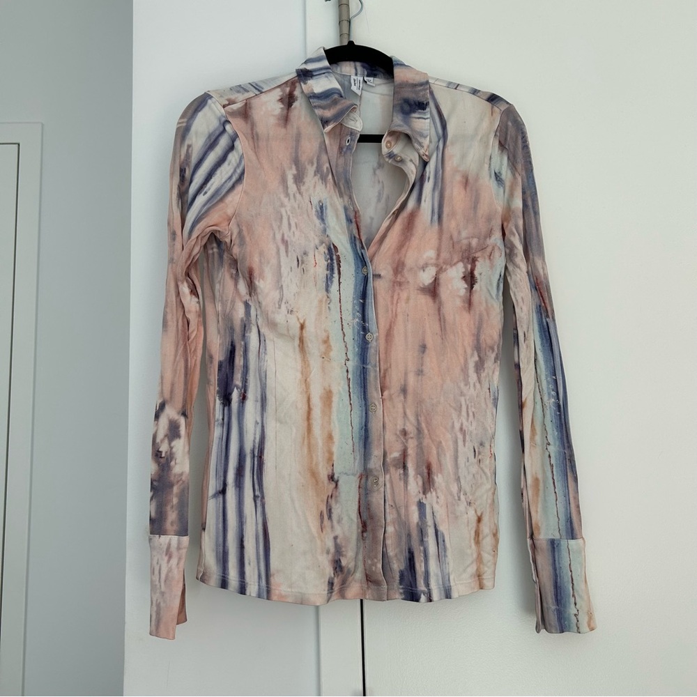 & Other Stories pale pink and Blue Button Down Shirt